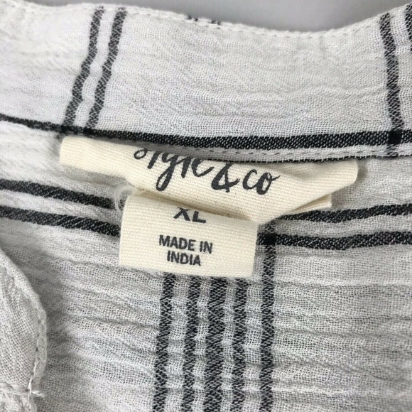 Style & Co White Gauze Eyelet Trim Knit Blouse XL - Picture 2 of 7